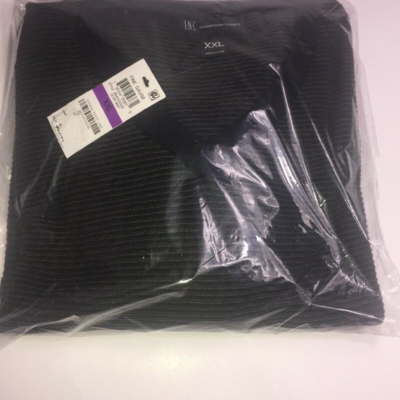 INC International Concepts Men's V-Neck Stripe Sweater (Olive Mist, XXL) - Picture 3 of 9